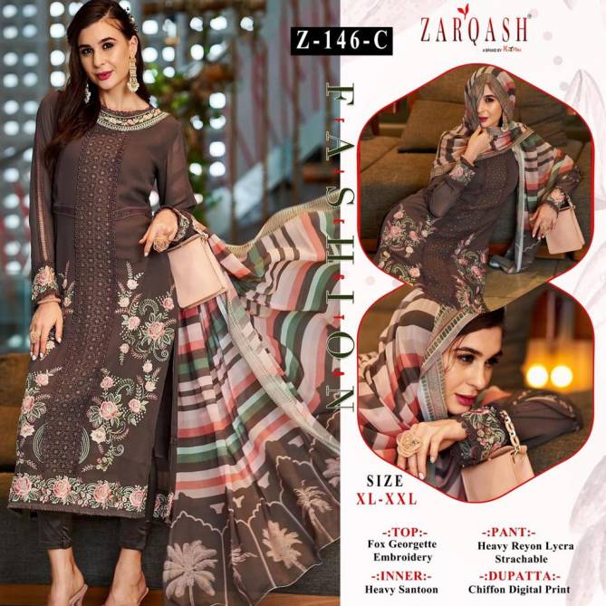 Z 146 A To C By Zarqash Georgette Pakistani Salwar Suits Wholesalers In Delhi
